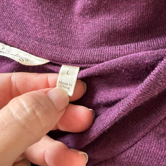 Soft Surroundings Madison Cape Tunic Women’s Size L Wine Asymmetrical Hem Top - Picture 6 of 7